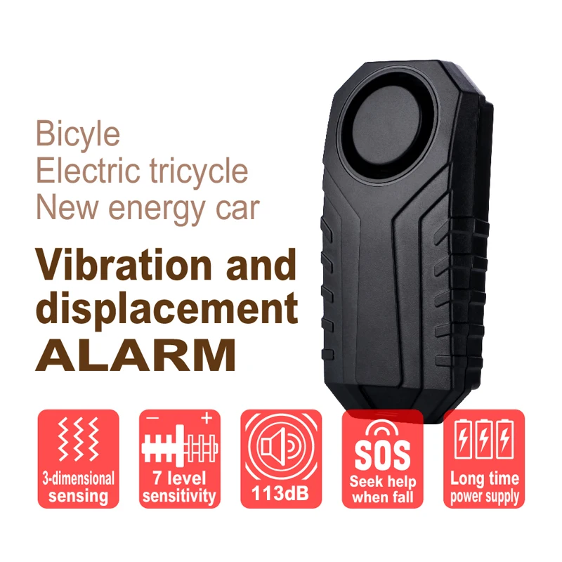 

Bicycle Electric Vehicle Remote Alarms Displacement Sensor Alarm Vibration Sensitivity Adjustable Anti Lost Reminder