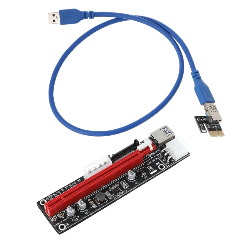 4pin 6pin SATA power PCIExpress 16X Slot Riser Card USB 3,0 PCI-E pci-express 1x to 16x PCIE Riser для майнинга биткоина BTC