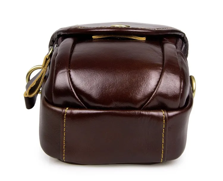 Мужские поясные сумки кофе из натуральной кожи повседневная мужская сумка-почтальон мини плеча Мобильный сумки M7297