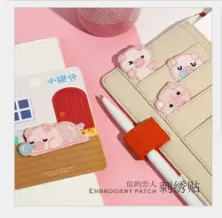 Счастливая свинка маленькая поросенок Вышивка Патч наклейка одежда шляпа телефон стикер DIY украшения для ежедневника дневник наклейки для