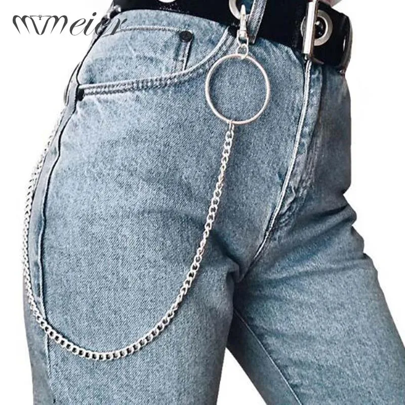 MMEIER 36 см/55 см мода панк хип-хоп трендовый пояс-цепочка на талию мужские брюки с металлической цепью штаны с цепочкой мужские джинсы брелок новое поступление