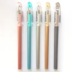 3X простой металлической Цвет стираемая гелевая ручка роллер Школа канцелярских товаров студент канцелярские ручки 0,5 мм черные чернила