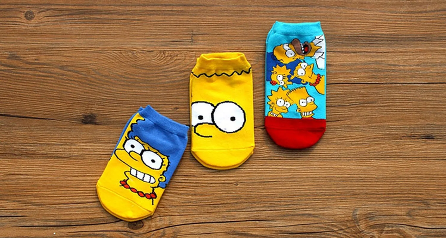 2018 Newly Women&Children Cartoon Funny Cotton Socks 1Pairs Simpsons Family Novelty Cute Socks Animals Funny Happy Sock Slippers