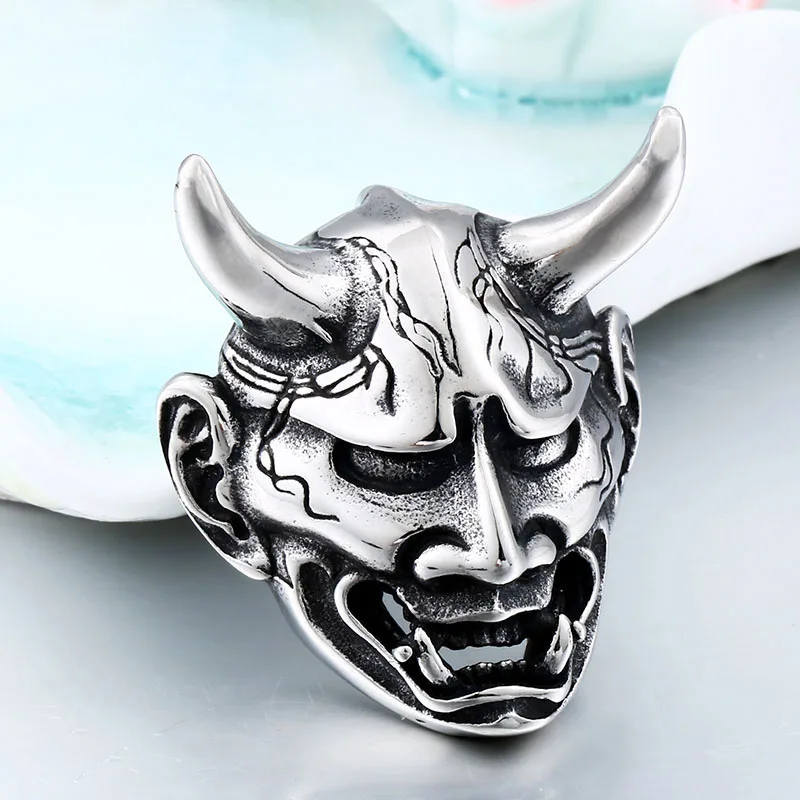 BEIERStainless steel Evil Oni Noh Hannya ожерелье с подвеской-маской, кошелек, соединитель, Очаровательная цепочка,, подарок на Хэллоуин, BP8-382