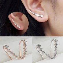 Long Dipper Ear Hook Clip on Earrings for Women Four-Prong Setting Zircon Climbing Ear Cuff Earrings Fashion Jewelry Gifts E548