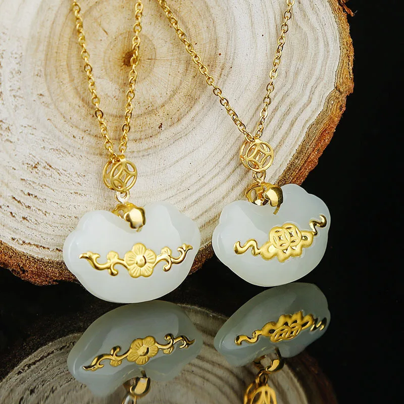 

2019 Rushed Cluci Cage Pendants Asg Gold-inlaid Long Live, Rich And Rich, Lock Hanging Tian Necklace Wholesale Of Natural Parts