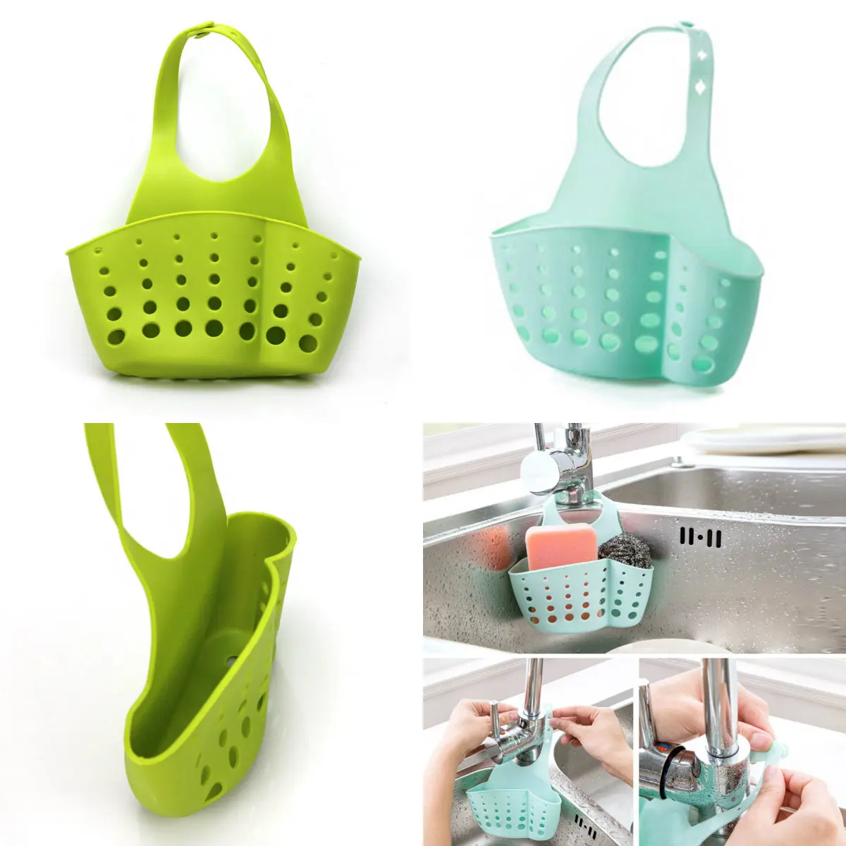 

Multipurpose Storage Rack Kitchen Sink Shelving Bag Dish Cloths Rack Suction Sponge Hanging Drain Holder Faucet