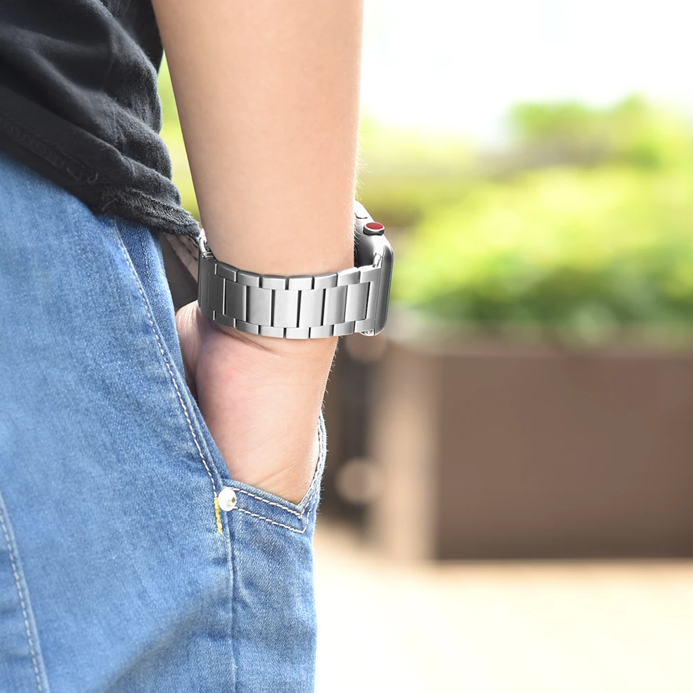 Браслет HOCO 44 мм 42 40 38 браслет Meatl для Apple Watch 5 4 3 2 1 с двойной пряжкой бабочкой|bracelet