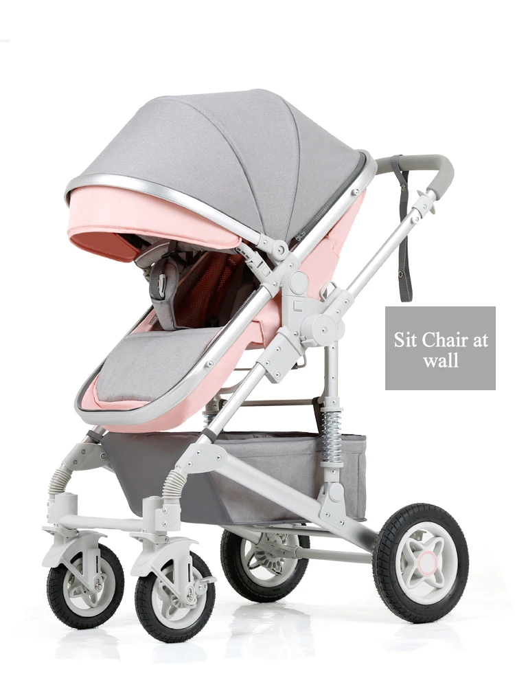 Коляска с высоким пейзажем, может лежать, легкая, портативная, складная, детская коляска для четырех детей