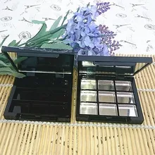 Новые 9 сетки Пустые Тени для век с зеркалом, Алюминиевые черные коробочки для теней, инструмент для макияжа, косметический DIY Высококачественная пластиковая коробка