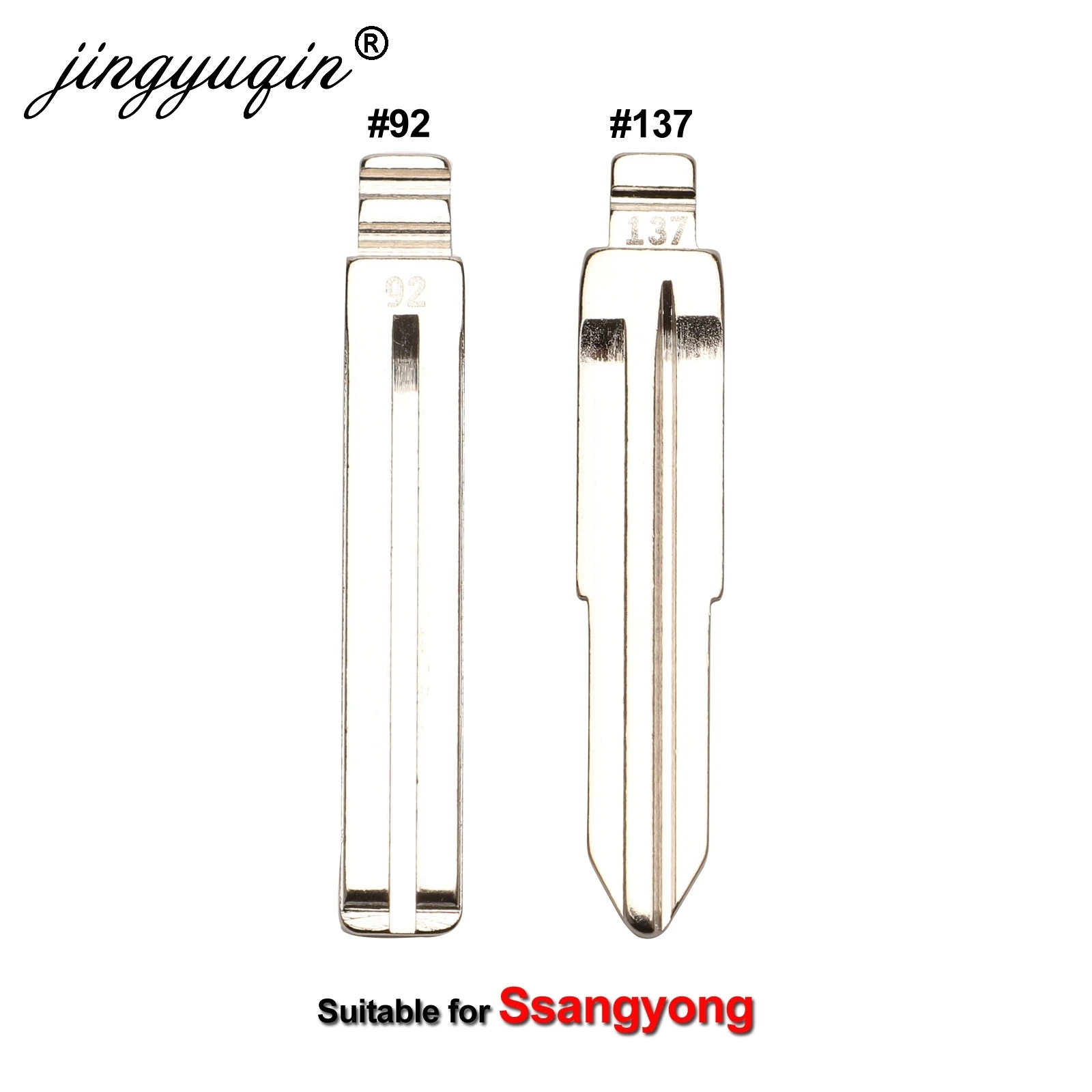

jingyuqin 15pcs/lot #137 #92 Meta Flip Key Blank for Ssangyong Korando New Actyon C200 S170 ACTYON KYRON REXTON Switchblade