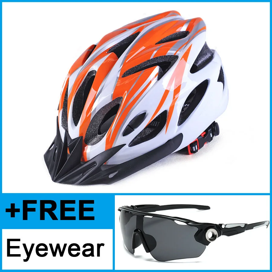 Ультралегкий велосипедный шлем унисекс дорожный горный велосипед Велоспорт протектор шлема спортивный шлем регулируемый разноцветный шлем - Цвет: Orange white