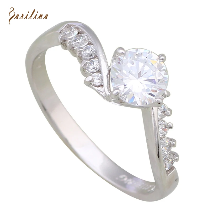 

New 2016 Best Gift Silver Plated CZ diamond Engagement Rings for women Fashion Jewellery size 6 7 8 9 10 R185