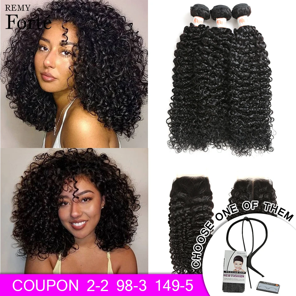 Remy Forte 30 Inch Bundles With Closure Remy Brazilian Hair Weave