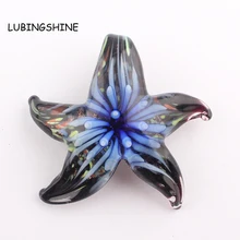 Цветок внутри подвеска Морская звезда для цепочки и ожерелья подарок Женский техника Murano стекло для женщин ювелирных изделий colgante де cristal C319