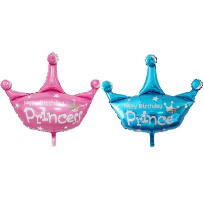 

1 piece Princess Crown Foil Balloons Pink Blue Ballons Decoration Birthday Birthday Crown Wedding Favors and Gifts
