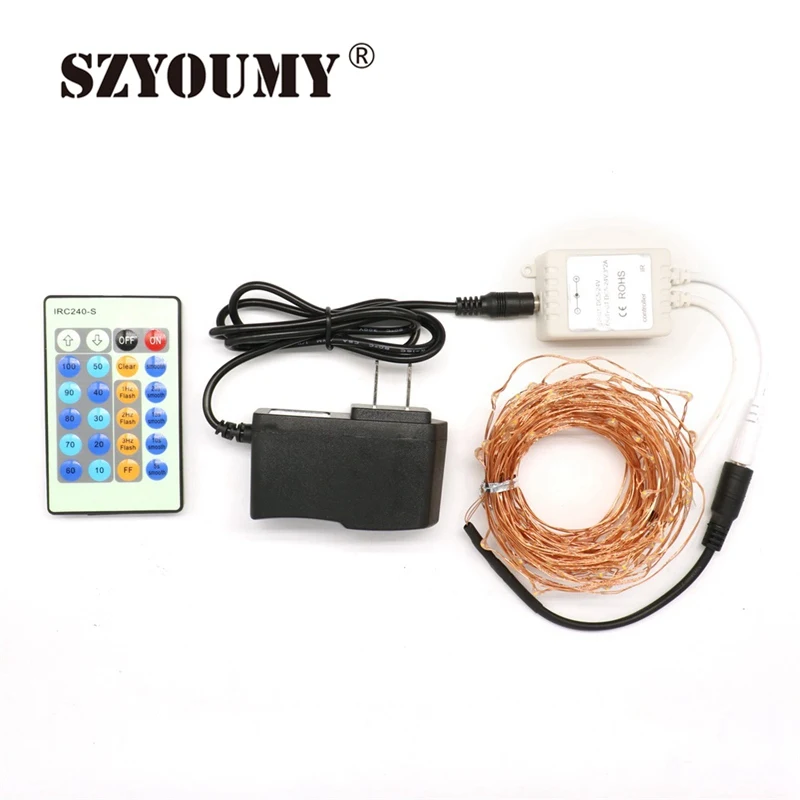 

SZYOUMY LED String Light 10M Copper Wire Fairy Light Outdoor Holiday Light DC 12V For Party Wedding With Remote Control