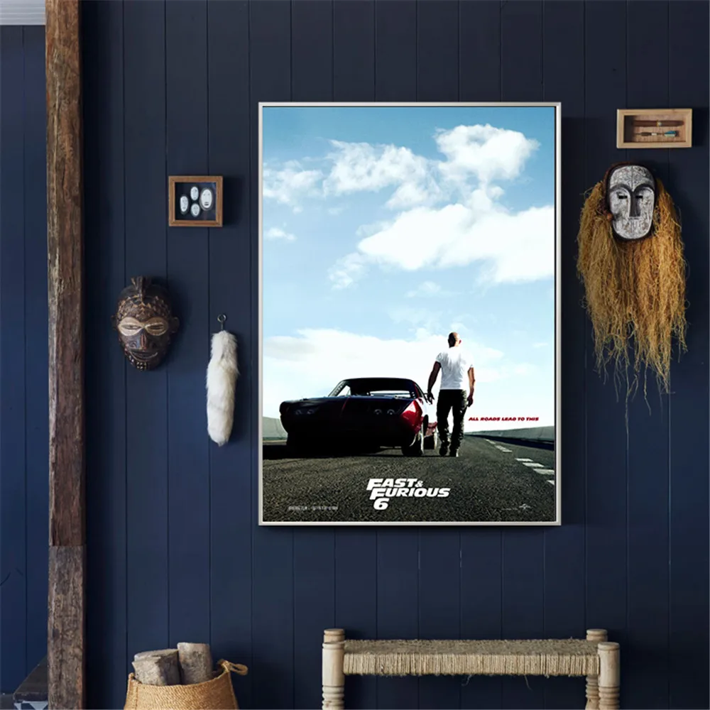 

Paul Walker Fast and Furious series Classic Car Canvas Poster Wall Art Picture Print for Living Room Decor Boys Bedroom Gift