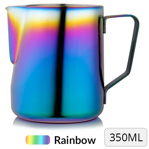 Кувшин для вспенивания молока из нержавеющей стали KONCO, кувшин для кофе эспрессо, кувшин для кофе бариста, кувшин для приготовления латте - Цвет: Rainbow
