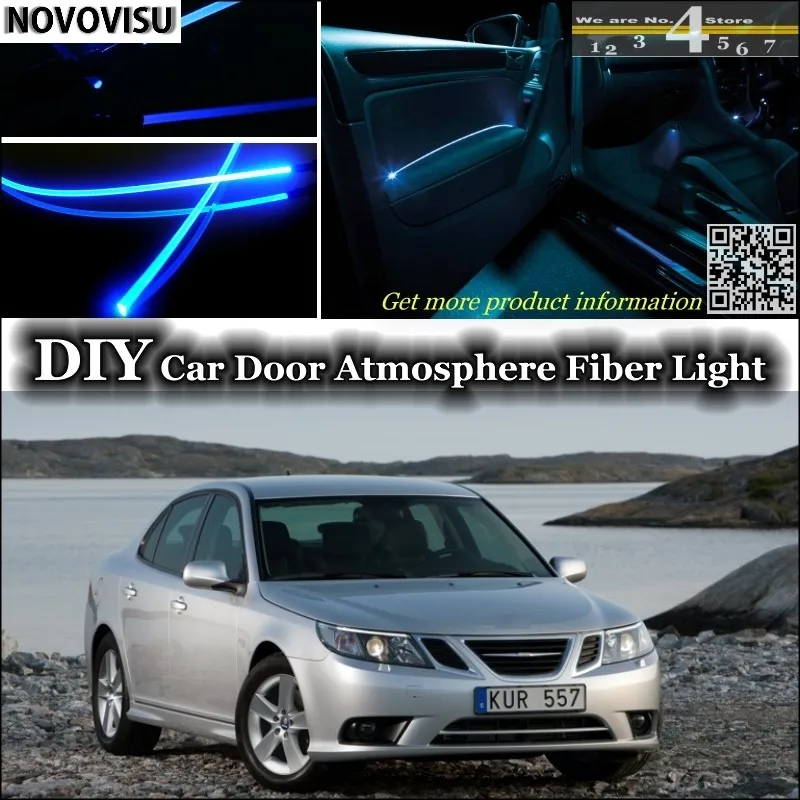 

NOVOVISU For Saab 9-3 93 Aero MY14 Turbo X interior Ambient Light Atmosphere Fiber Optic Band Lights Door Panel illumination