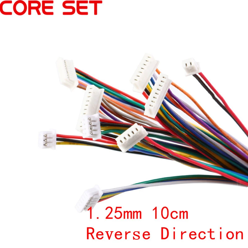 10 шт. XH 1,25 28AWG JST двойной электронные соединители проводов 2/3/4/5/6/7/8/9/10Pin Кабельный разъем 10 см линии DIY обратном направлении