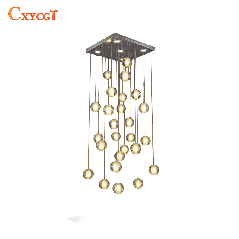 

Modern LED Crystal Pendant Lights Fixtures Magic Crystal Ball lustre loft stairwell 12 Crystal Light Meteor Shower Crystal Lamp