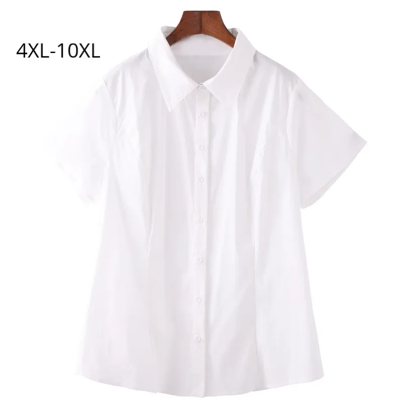 

Womens Plus Size 10XL 8XL 6XL 4XL Short Sleeves Summer Clothing Office Ladies White Blouse For Work Wear Womens Tunics Shirts