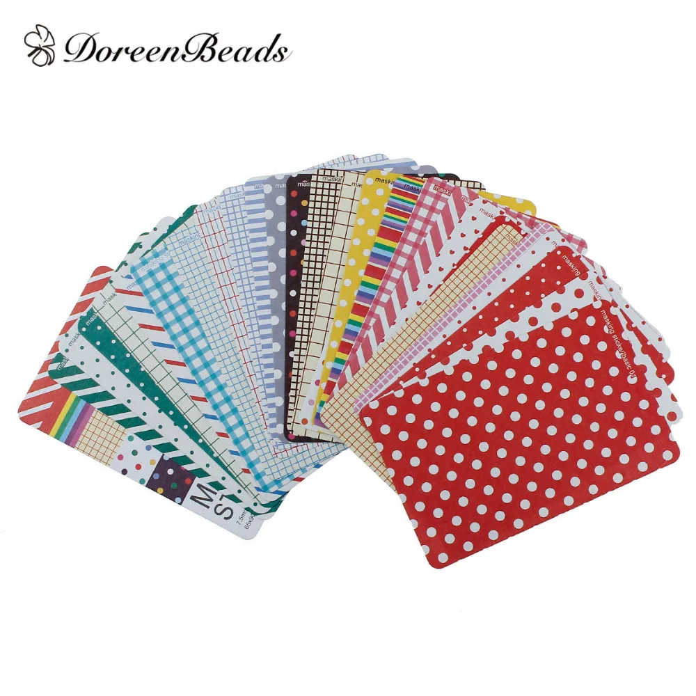 

DoreenBeads Paper DIY Masking Basic Deco Stickers Mixed Pattern At Random Rectangle Scrapbooking Craft 10cm x 6.5cm, 1 Set