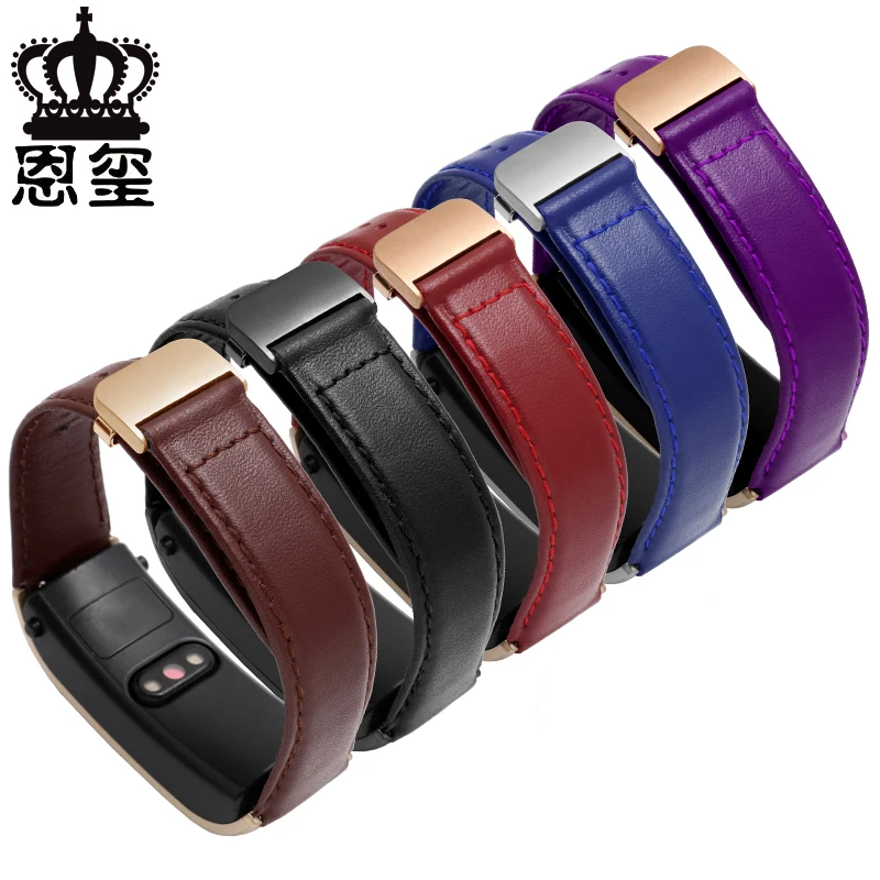 Soft calf leather strap striped watch band for HUAWEI B5 smart Bracelet replacement wrist strap