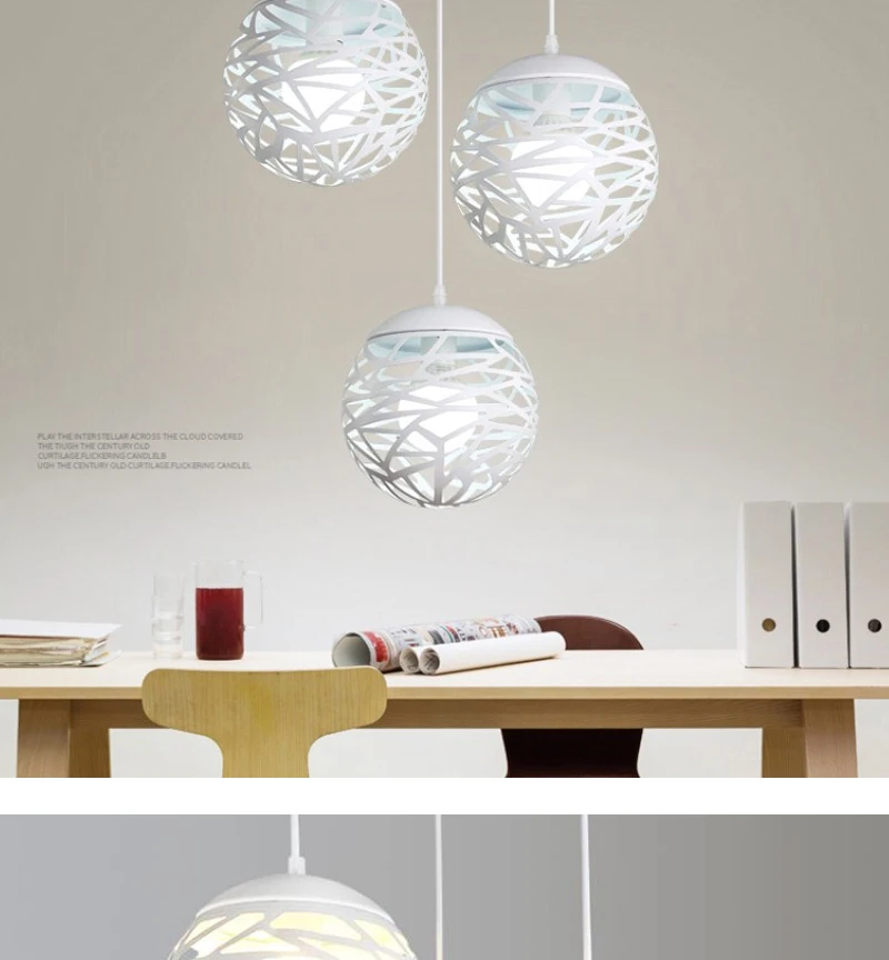 Скандинавский современный светодиодный подвесной светильник Железный полый металлический шариковая Подвесная лампа гостиная спальня