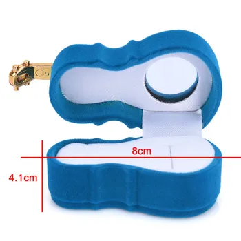

New Arrival Violin Design Velvet Ring Box Earring Necklace Jewelry Storage Case Wedding Party Favor