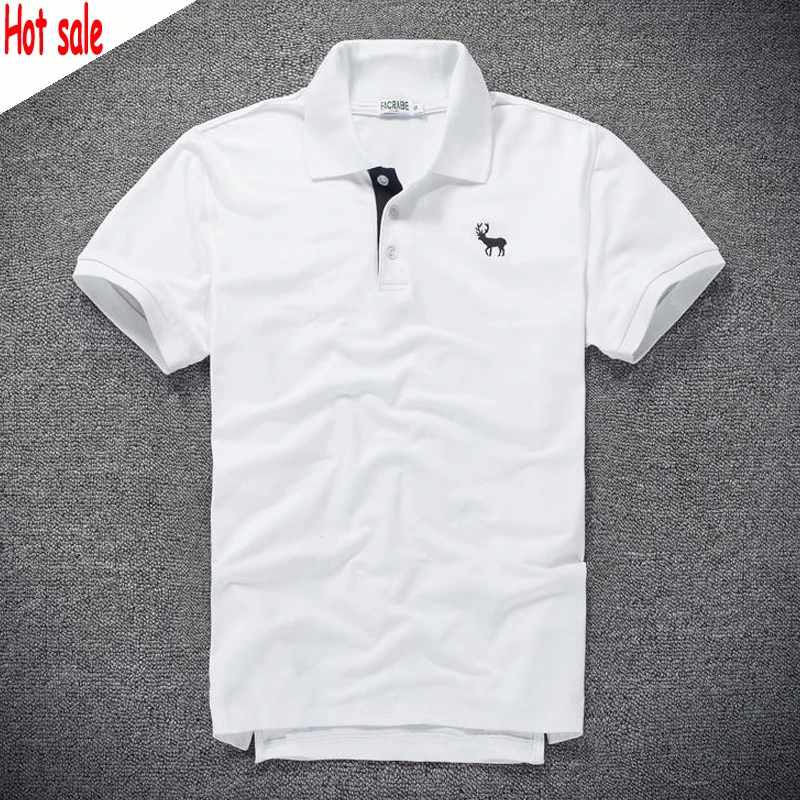 

High quality 2019 Summer Men's short sleeve polos shirts small deer casual cotton polos shirts fashion mens tops male lapel tees