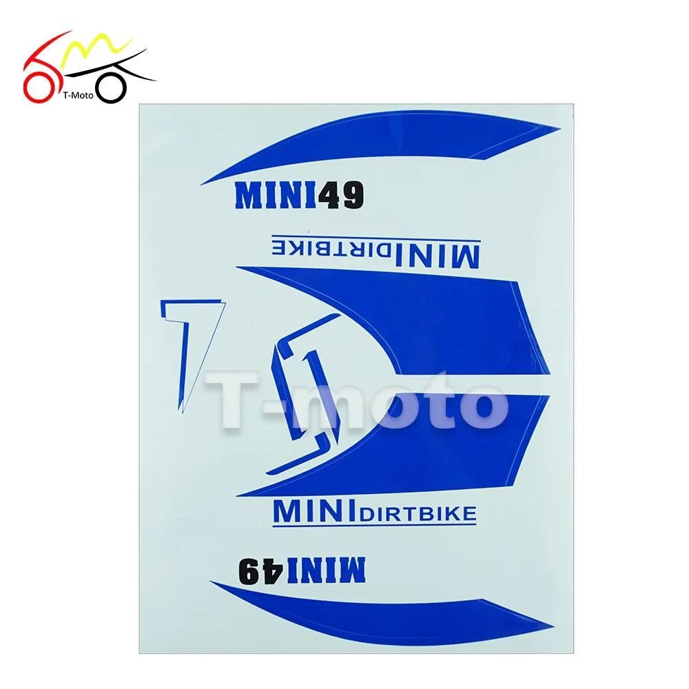 Green Purple Red Blue Motorcycle Decal Sticker For 49cc Mini Pit Dirt Bike Decals in Decals
