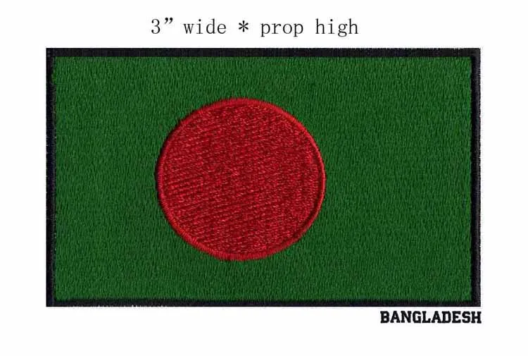 

Bangladesh 3" wide embroidery flag patch all for sewing/kids patches/military