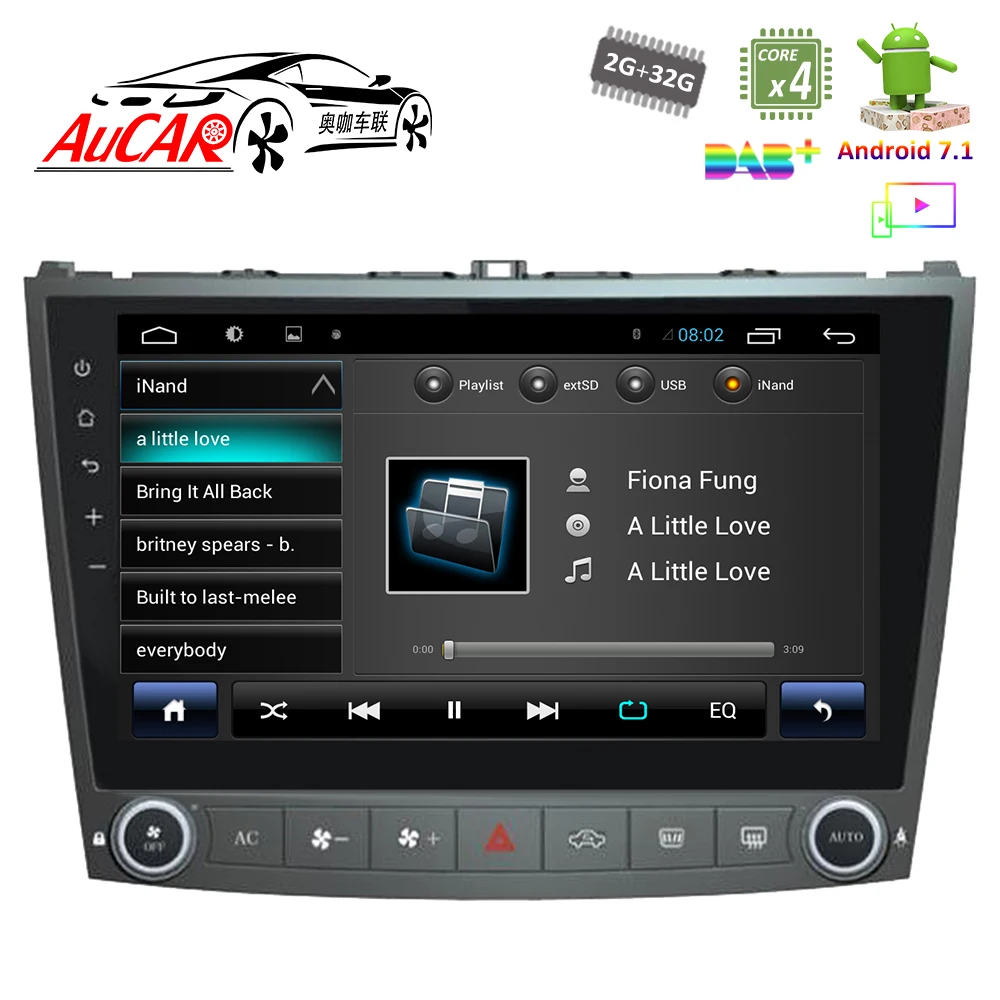 Perfect AuCAR 10.1" Octa Core Android 8.1 2GB+32GB Head Unit Car Radio for Lexus IS250 IS350 2005 2006 2007 2008 2009 2010 2011 4G RDS 2