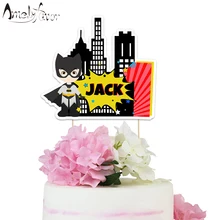 Герой торт Топпер супер геройская тематика Бэтмен бумажный торт Топпер вечерние поставки Дети День Рождения Вечеринка для украшения детского душа на заказ