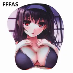 Fffas Kawaii аниме Мышь Pad 3D запястий мягкой силикагель Сексуальная груди kasumigaoka utaha Япония комиксов периферийных отаку g