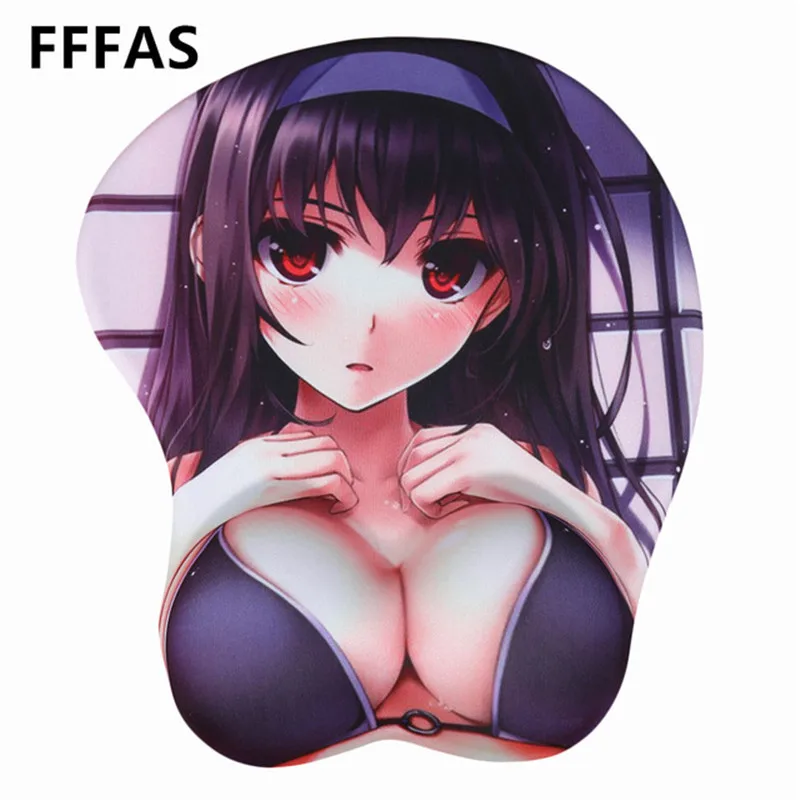 

FFFAS Kawaii Anime Mouse pad 3D Wrist Rest Soft Silica gel Sexy Breast Kasumigaoka Utaha Japan Comic Peripheral otaku G