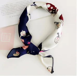 Hot Sales Silk Hair Head Neck Feel Satin Scarf Square Letter Scarf Elegant Women's Collar Handkerchief Bandana Ladis hijab - Цвет: Style 38