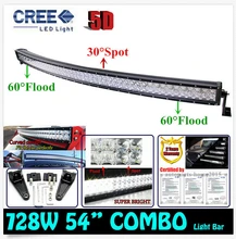 54″ 728W Cree Chips 5D Overlength Strip-type Curved External Car Lights Combo LED Work Light Bar Off-road Driving Lamp Truck SUV
