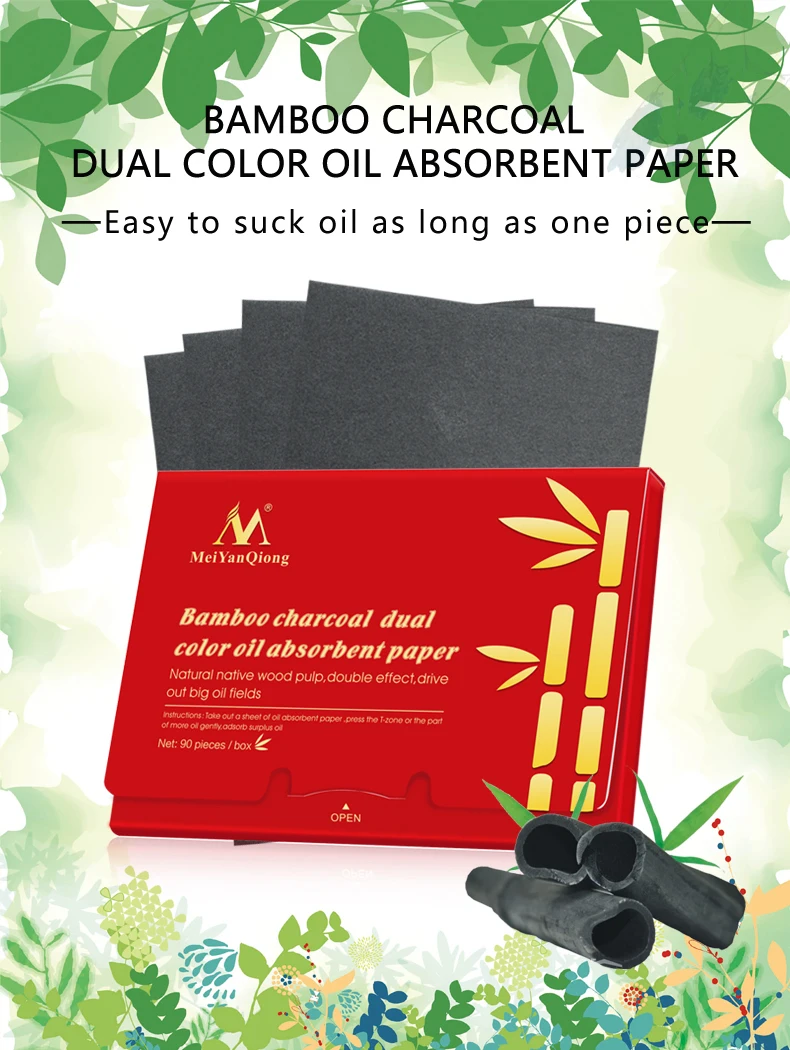 Бамбуковый уголь, двойной цвет, масло, абсорбирующая бумага, очищающее средство для лица, средство для удаления черных точек, лечение акне, красота, масло, впитывающие листы