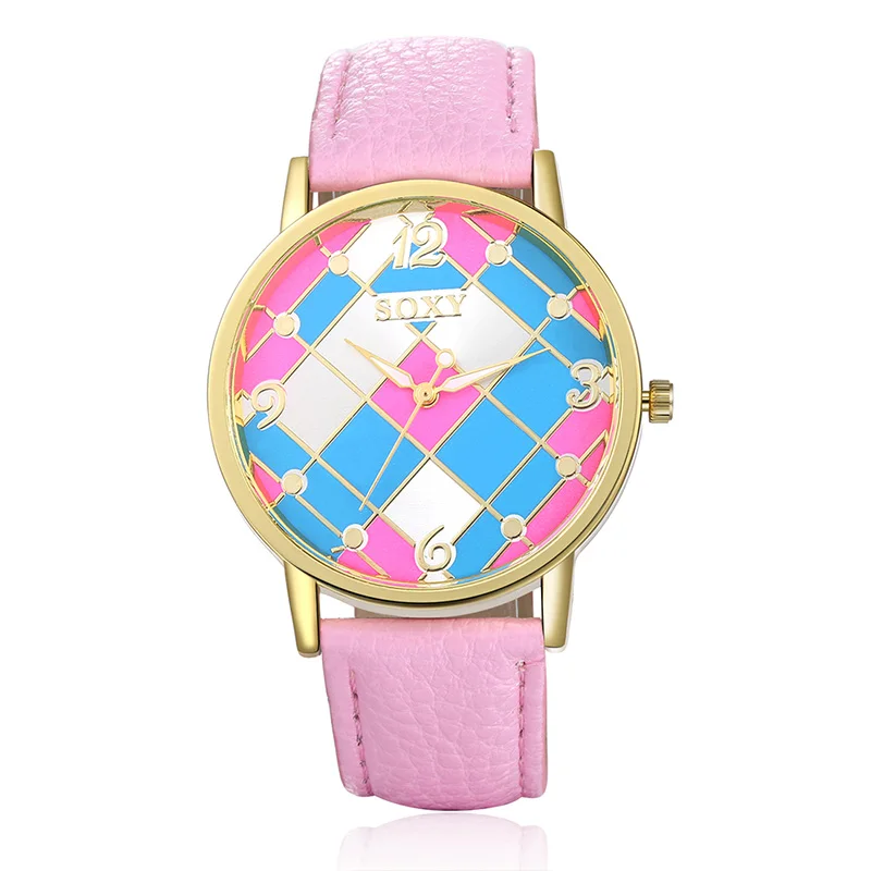 

Stylish Clock Brand SOXY Watch Women Popular Quartz Watch 5 colors Leather Watch Relogio Feminino Graffiti Wristwatch PIC0006