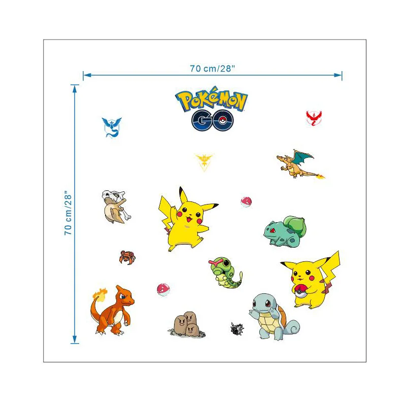 Pokemon GO для кармана «сделай сам» Монстр Пикачу наклейки на стену 1494. Виниловые обои для детской комнаты