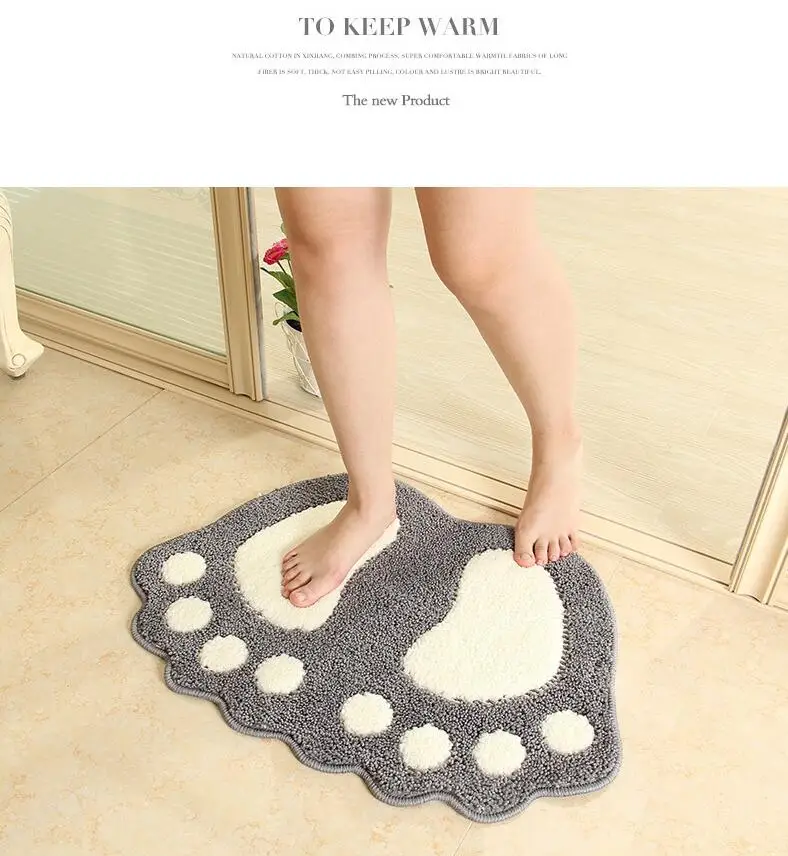

Fashion Cute Footprints Big Feet Bath Mat Door Mats On Foot Pad Rug Household itemst at the door mat carpet floor