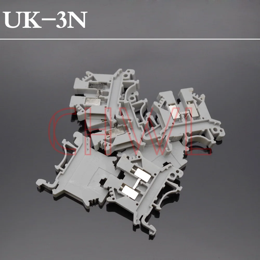

10pcs/lot UK-3N Din Rail Uneiversal Terminal Blocks Screw Type Terminals FREE SHIPPING
