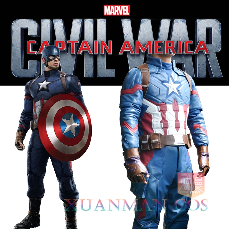 

2016 Captain America 3 : Civil War Costume Steve Rogers Battleframe For Adult Cosplay Costume Fashion Outfit Clothing For Adult