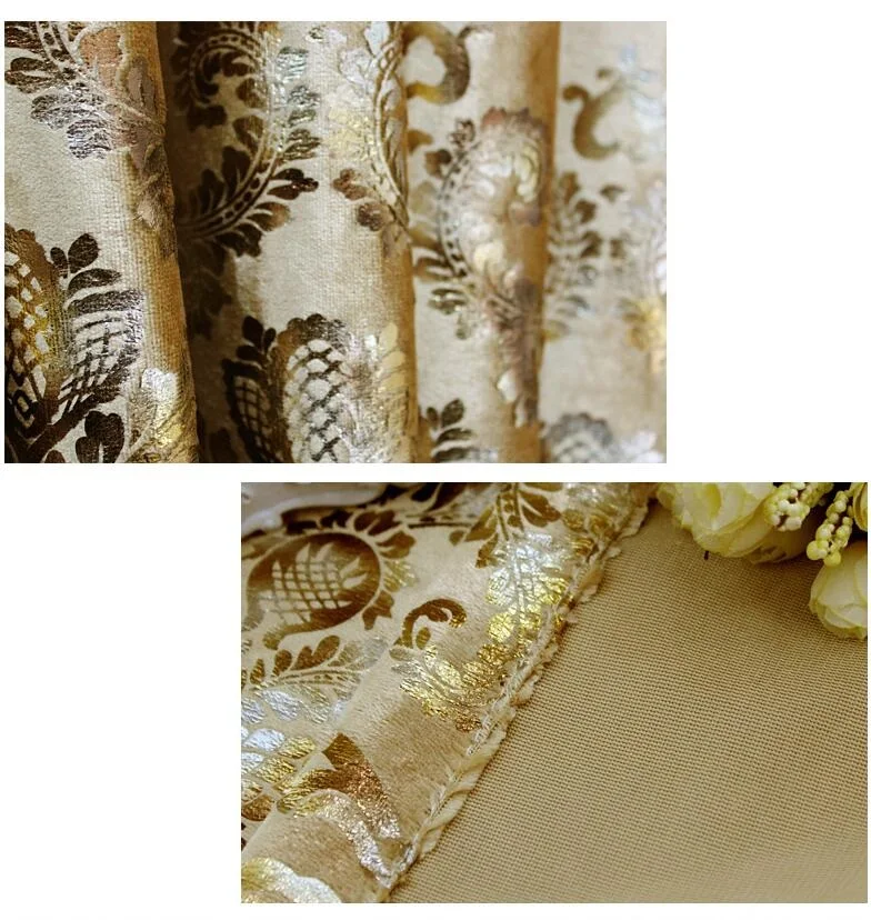 FYFUYOUFY Европейский тип занавес гостиная спальня французское окно затенение бархатная ткань бронзовая набивная ткань занавеска/тюль