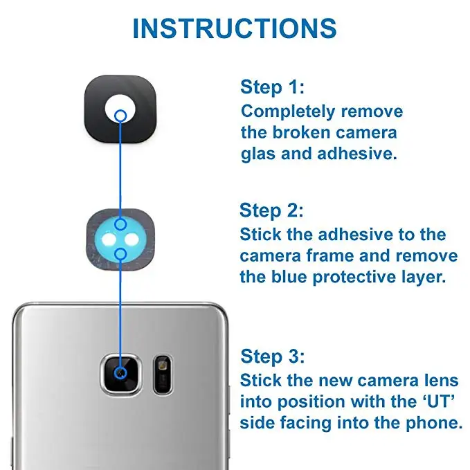 MMOBIEL упаковка из 5 сзади Камера Стекло объектива Запасная часть+ предустановленных клей+ Пинцет для samsung Galaxy S7 G930/S7 край