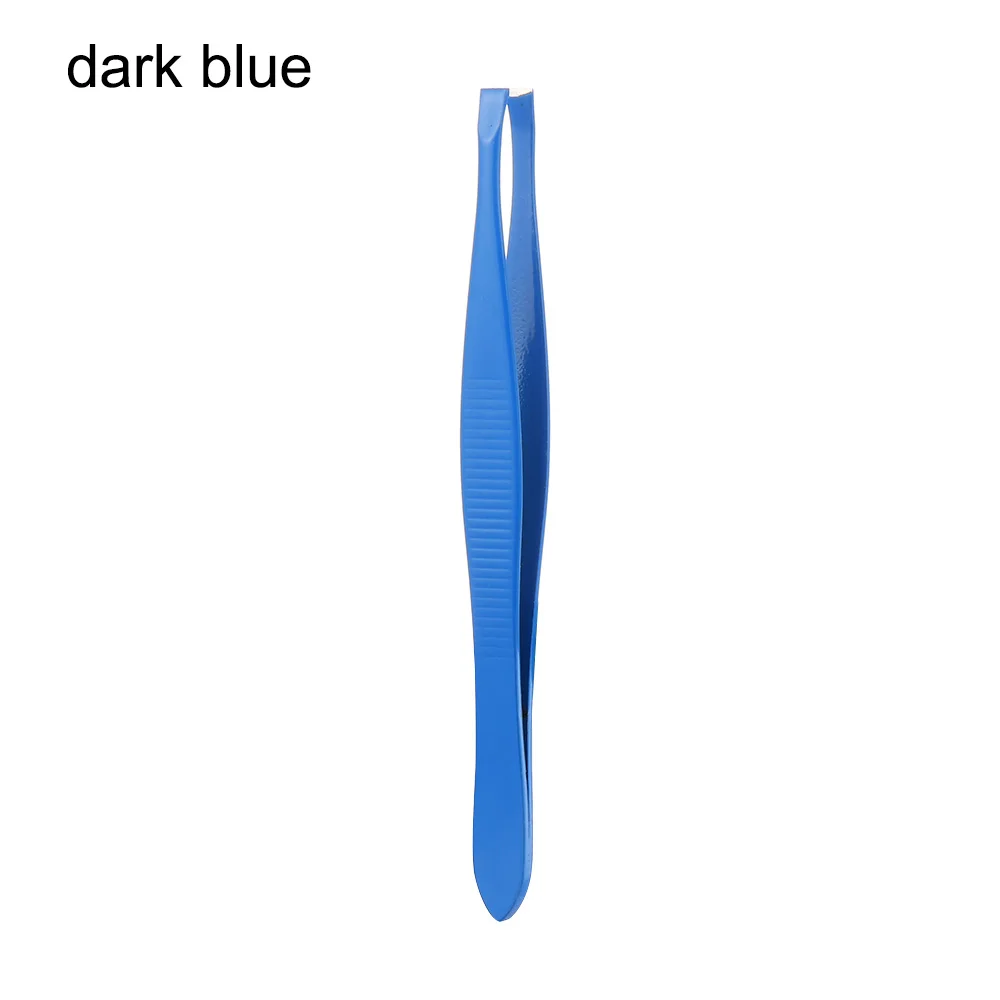 A dark blue 1 шт. Профессиональный Нержавеющая сталь Наклонный наконечник для бровей Пинцет для удаления волос Для женщин Красота, для макияжа глаз инструменты аксессуары - Цвет: A dark blue