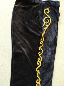 

Free ship mens stage performance velvet embroidery pants/can customs size make/color